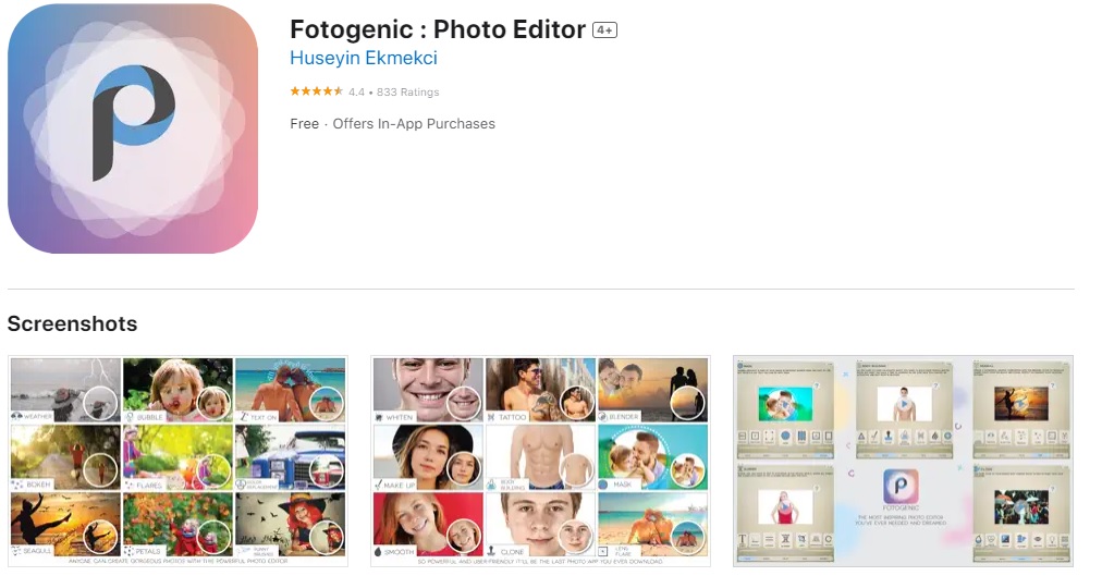 fotogenic photo editor ios app