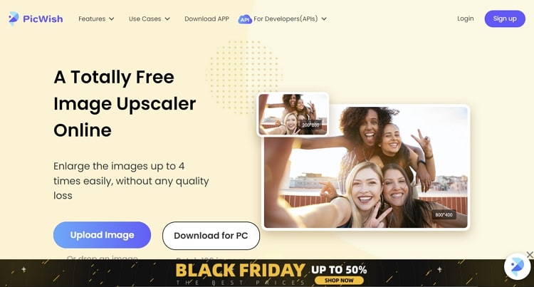 picwish upscaler de imagem grátis