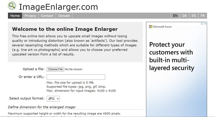 image enlarger ferramenta online grátis