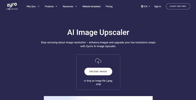 zyro ai image upscaler