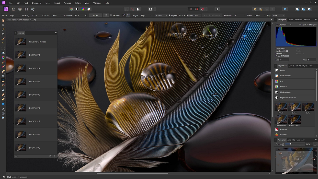 affinity photo oberfläche