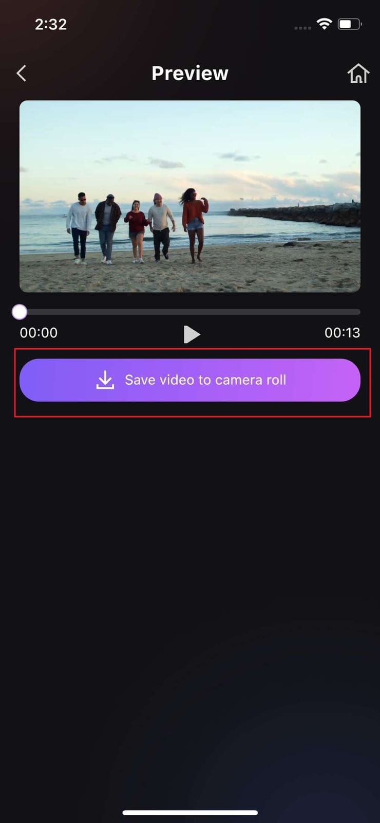 export video to camera roll