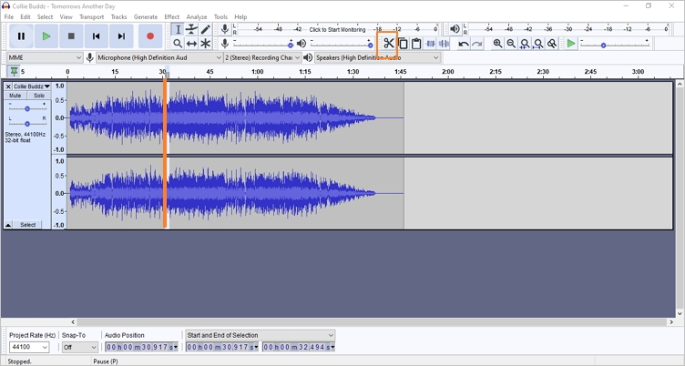 audacity sound editor