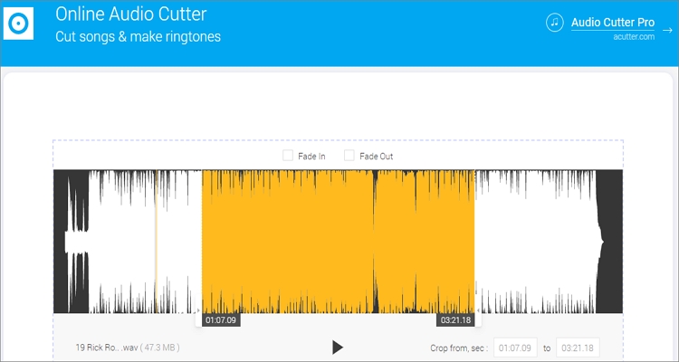 potong musik dengan audio cutter pro