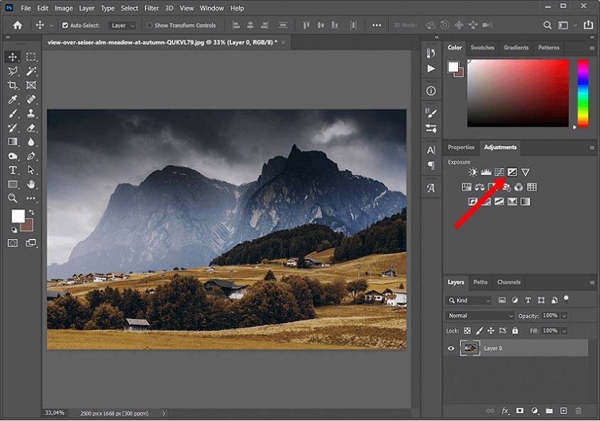 exposure adjustment layer icon photoshop