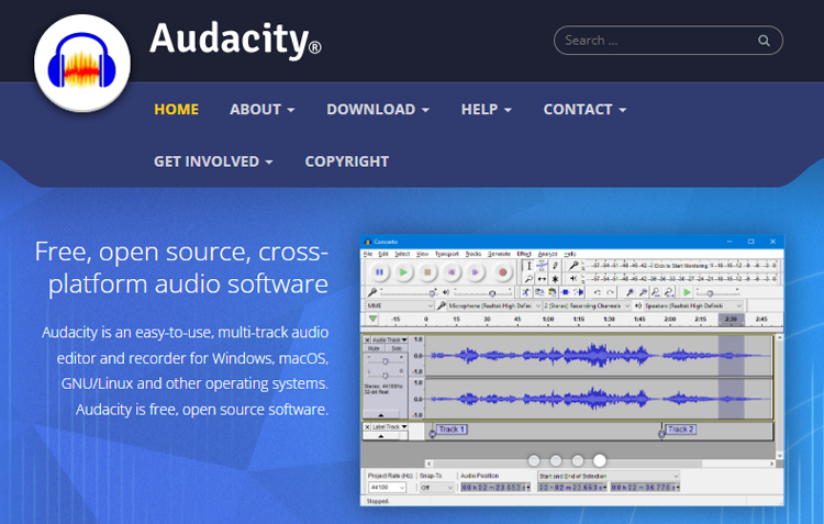audacity homepage website