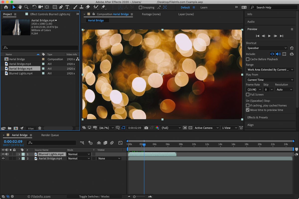 interface pour adobe after effects