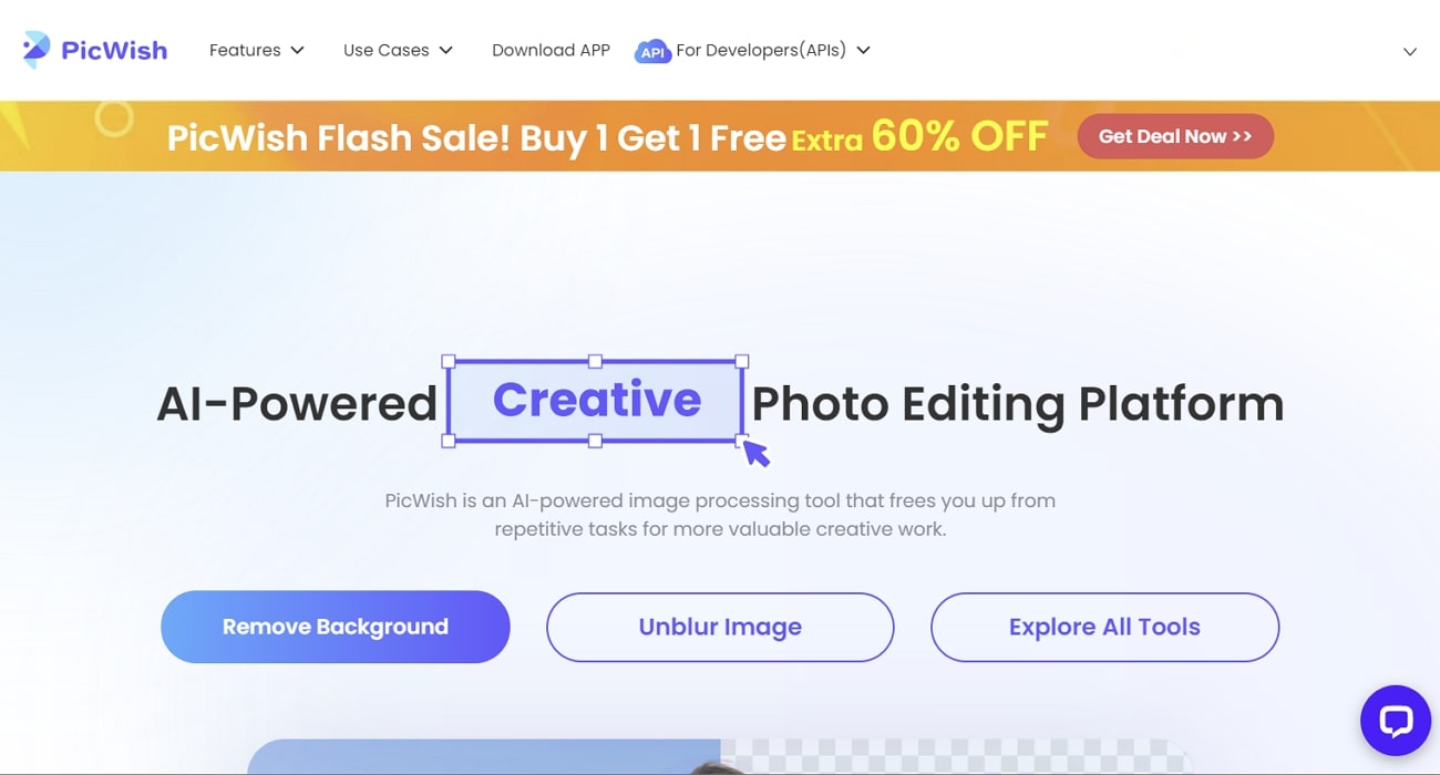 picwish photo retouching tool