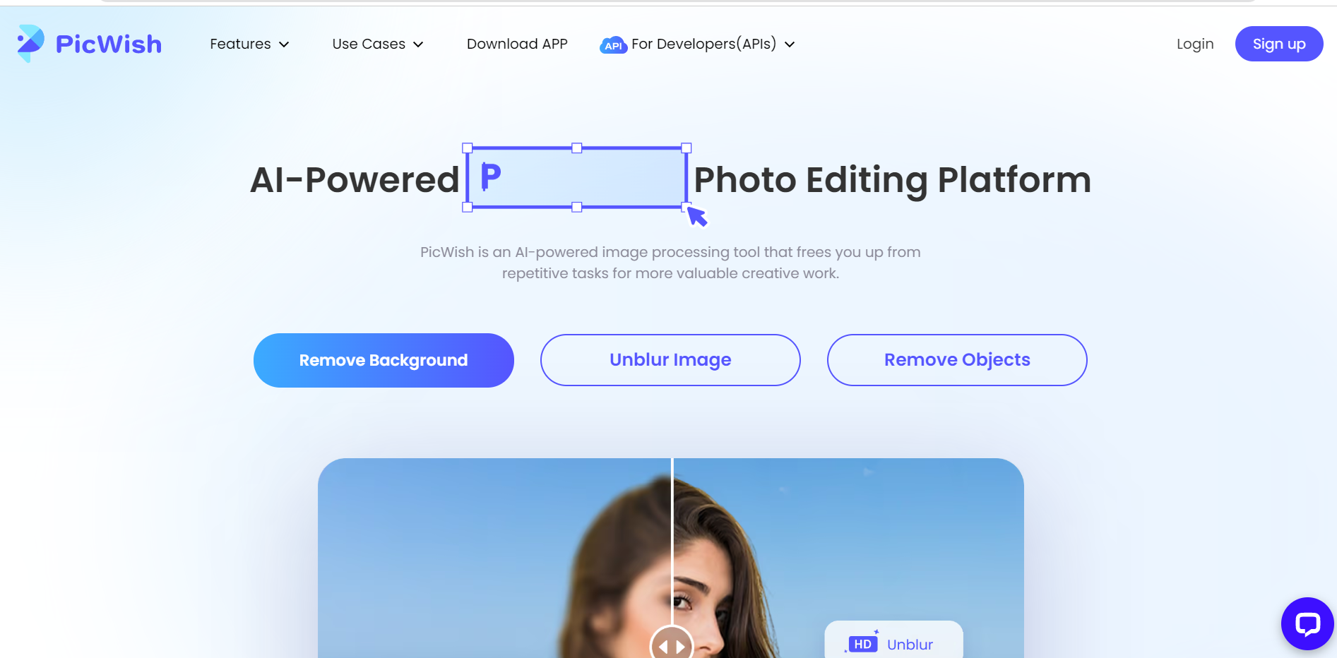 picwish photo editing platform