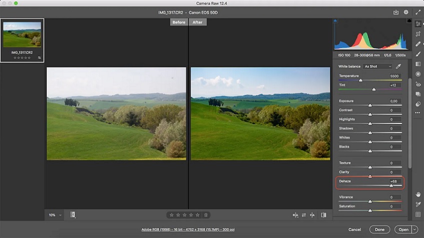 utilisation d'adobe camera raw