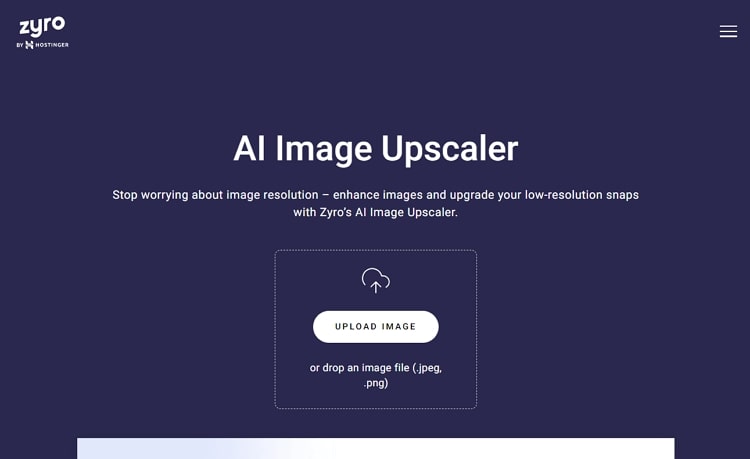 upscaler di immagini online zyro