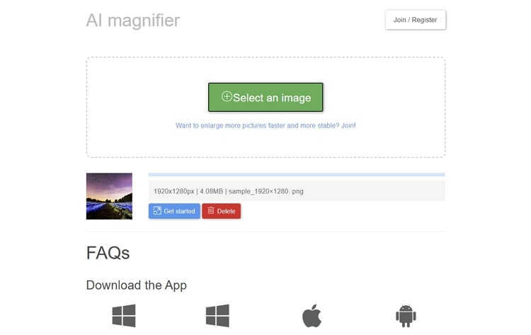 bigjpg upscaler d'images en ligne