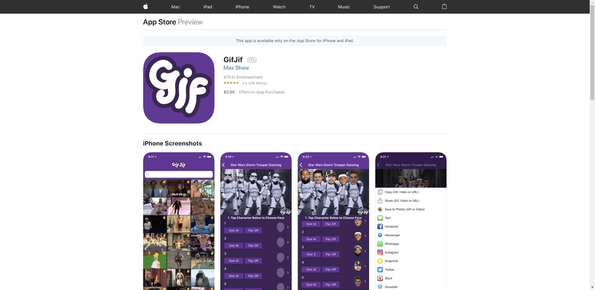 membuat gif wajah menggunakan GifJif