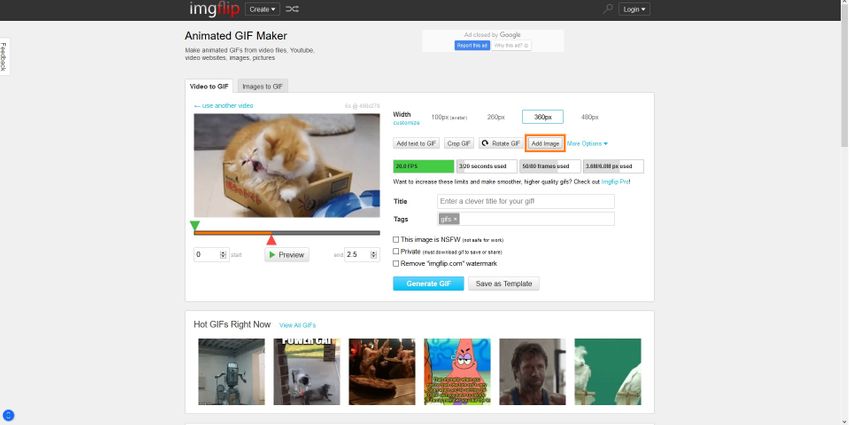 Add Your Images to GIFs Online