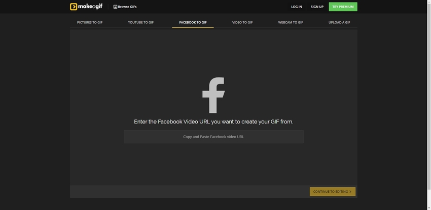 Konvers Video Facebook menjadi GIF-Makeagif