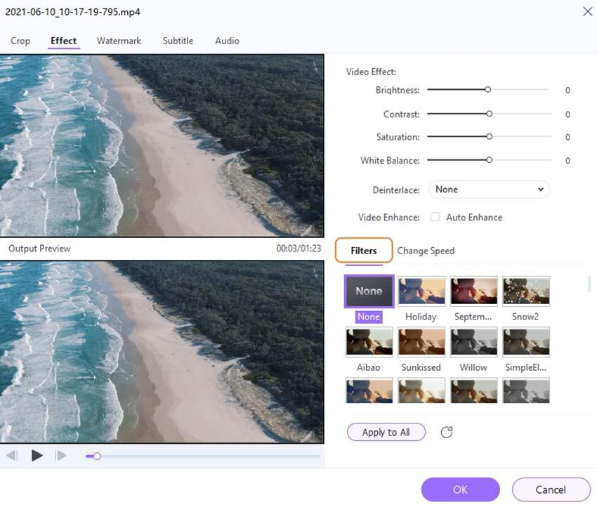 Add Effect or Filter to Video in UniConverter