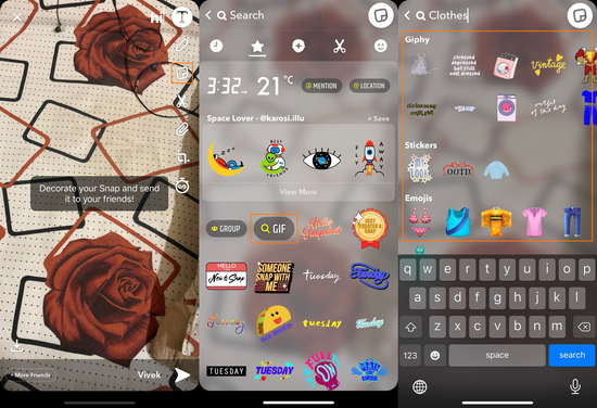 Tambahkan GIF pada Snapchat