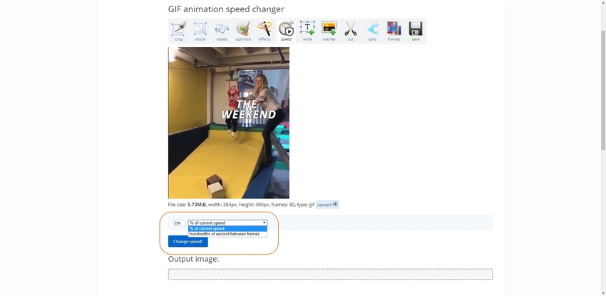 Ubah Kecepatan GIF pada EZGIF