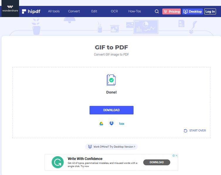 Complete GIF to PDF Conversion in HiPDF