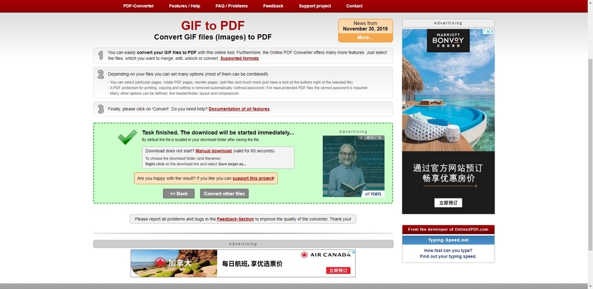 Download the Converted PDF in Online 2 PDF