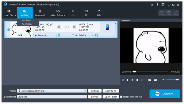 Convert Animated GIF to WebM in Aiseesoft