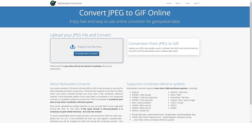 JPEG to GIF-MyGeodata Converter