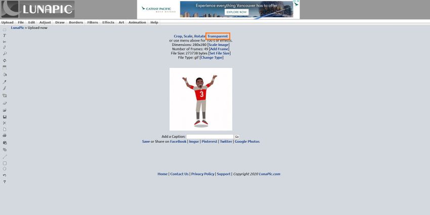 Membuat GIF Transparan di LunaPic