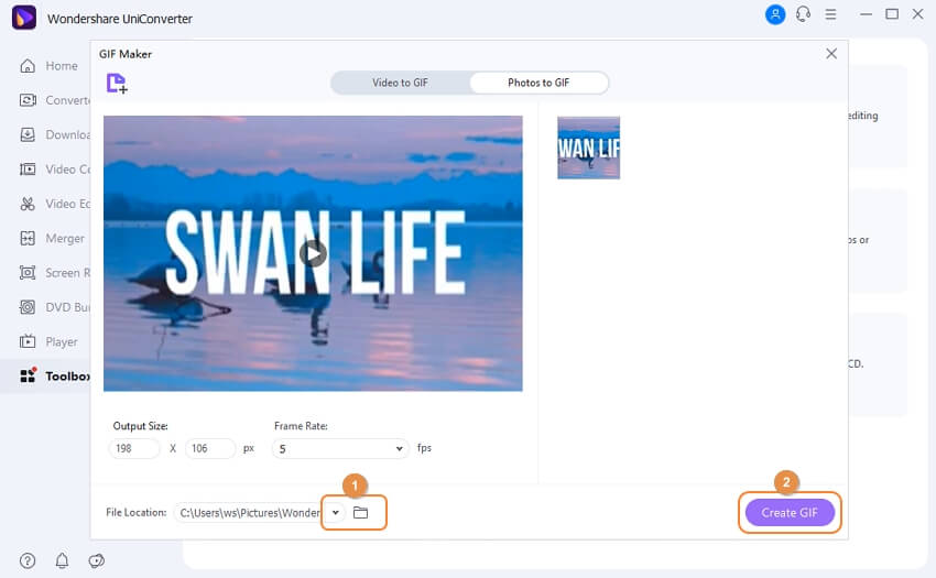 Create your own transparent gif in UniConverter