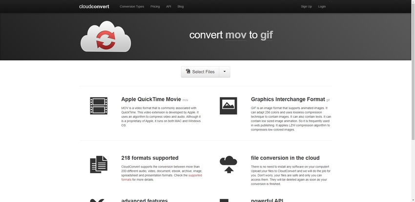 Online MOV to GIF-Cloudconvert