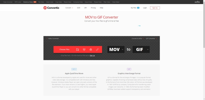 Change MOV to GIF-Convertio
