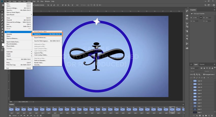 Klik Opsi 'File' dan Pilih 'Export' di Photoshop