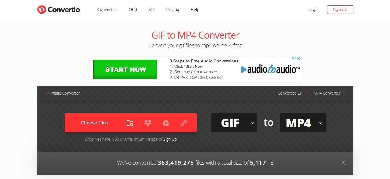 Convert GIF to Video-Convertio