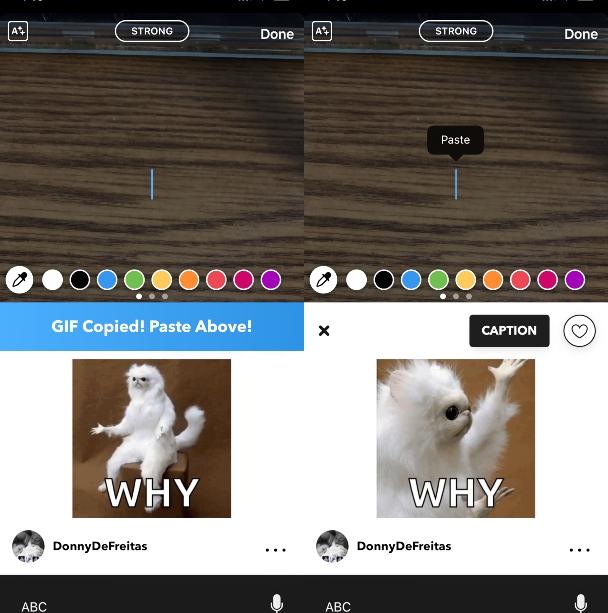 Send a GIF to Instagram Story with iPhone