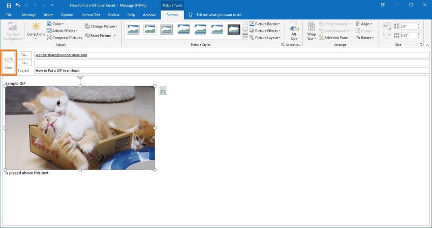 Kirim Email dengan disertai Foto GIF