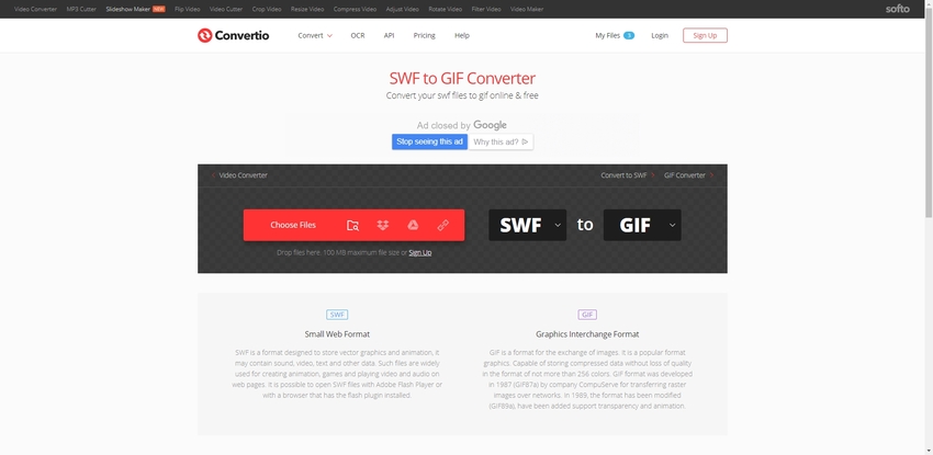 Online SWF to Animated GIF Converter-Convertio