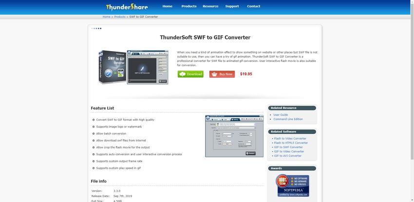 SWF to GIF Converter-Thundersoft SWF to GIF Converter