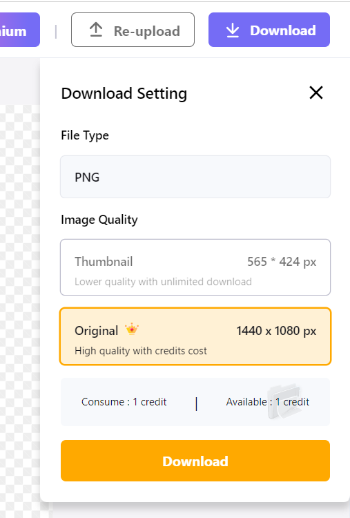 downloading the edited image