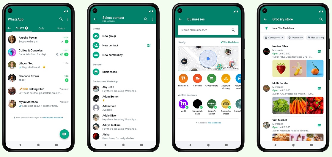 interface whatsapp sur mobile