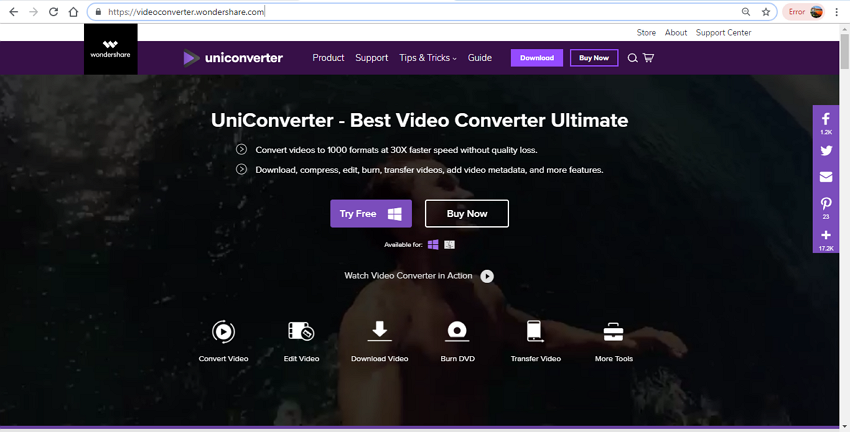 Windows or Mac version of UniConverter