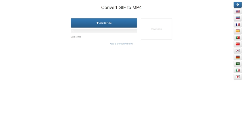 Convert a GIF to MP4 in GIF2mp4