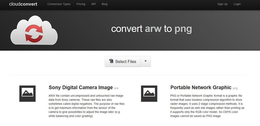 convert ARW to PNG-Cloud Convert
