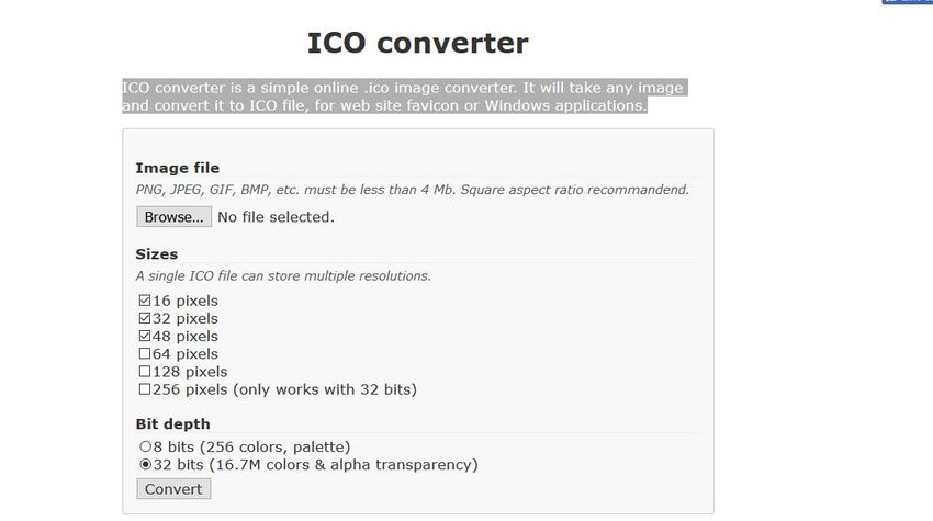 online convert BMP to ICO-ICO Converter
