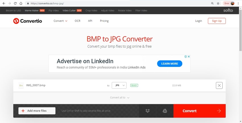 convert BMP to JPG files