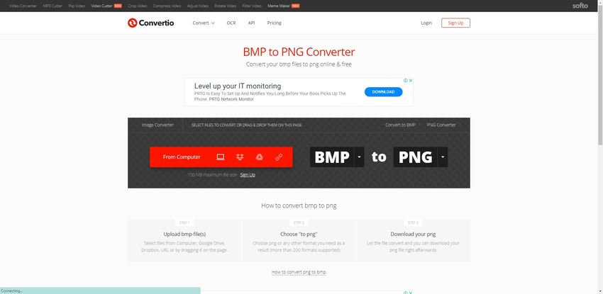 BMP to PNG converter online-Convertio