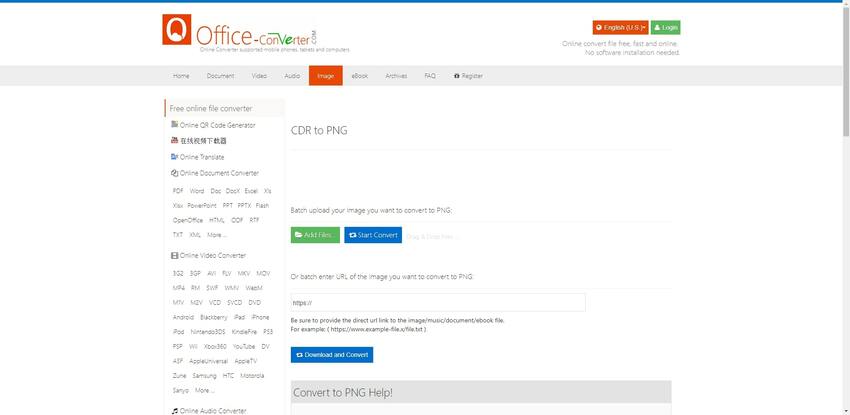 Convert CDR to PNG format in Office-Converter