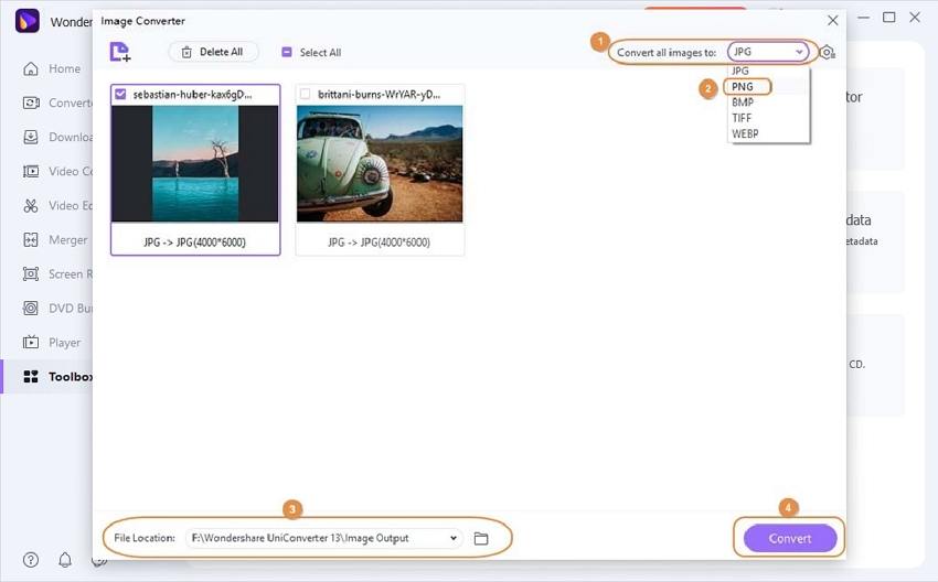 resize JPG file in UniConverter