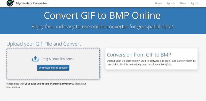 GIF to BMP file-MyGeoDataConverter