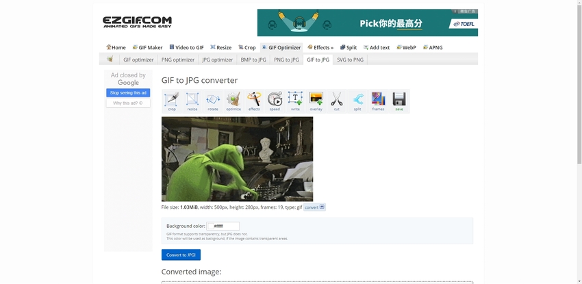 How to Convert GIF to JPG online?