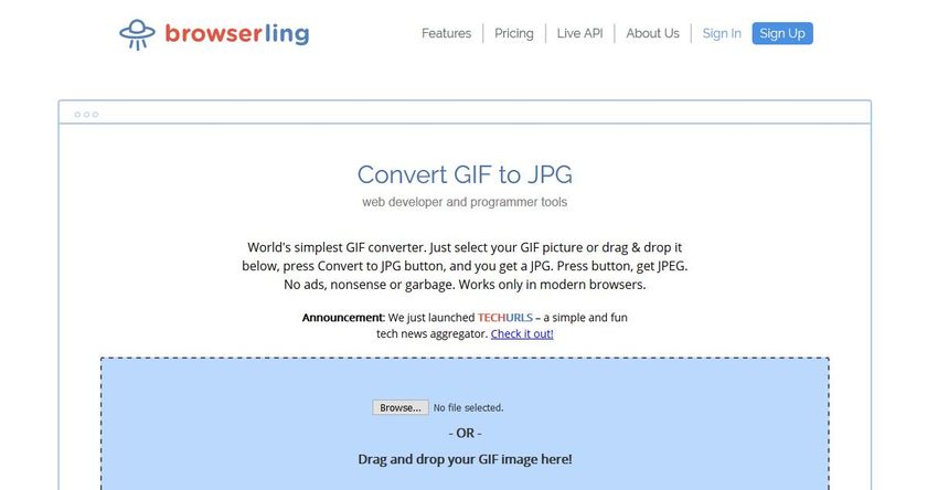 GIF to JPG Online Converter-Browserling