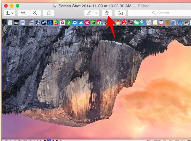 click on the rotate button-Mac